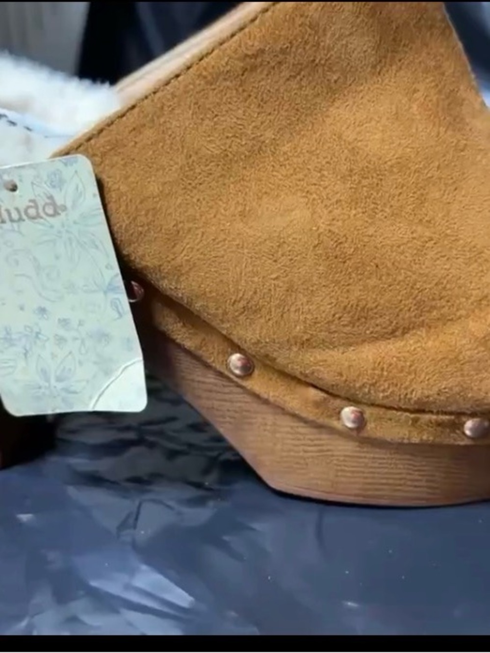 Mudd Tan Suede Faux-Fur Lined Slip-On